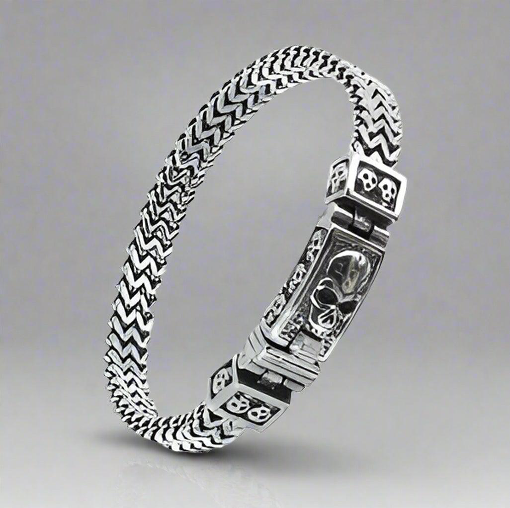 Bracelet d'identité pour hommes GoSteel avec tête de mortEX-STOCK Canada