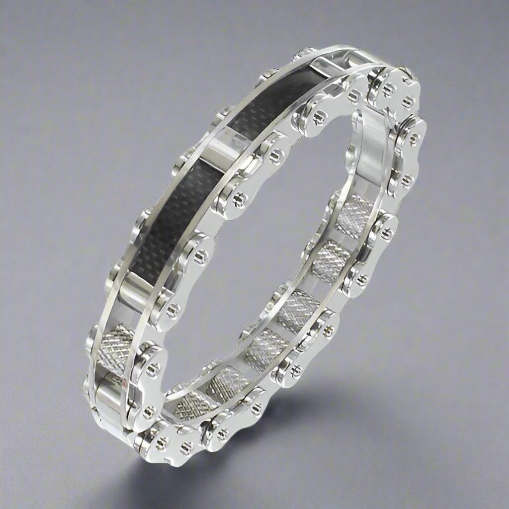 GoSteel Men's Stainless Steel Bike Link Bracelet EX-STOCK Canada