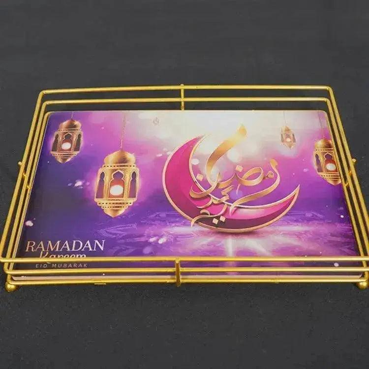 Vassoio da portata in ferro dipinto islamico per il Ramadan - EX-STOCK Canada