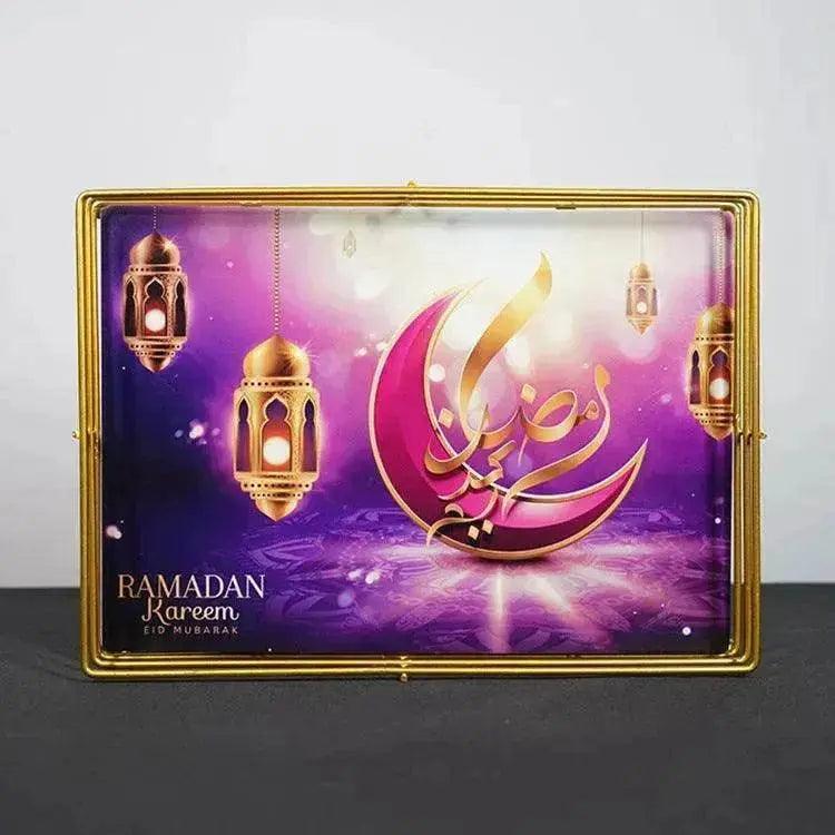 Vassoio da portata in ferro dipinto islamico per il Ramadan - EX-STOCK Canada