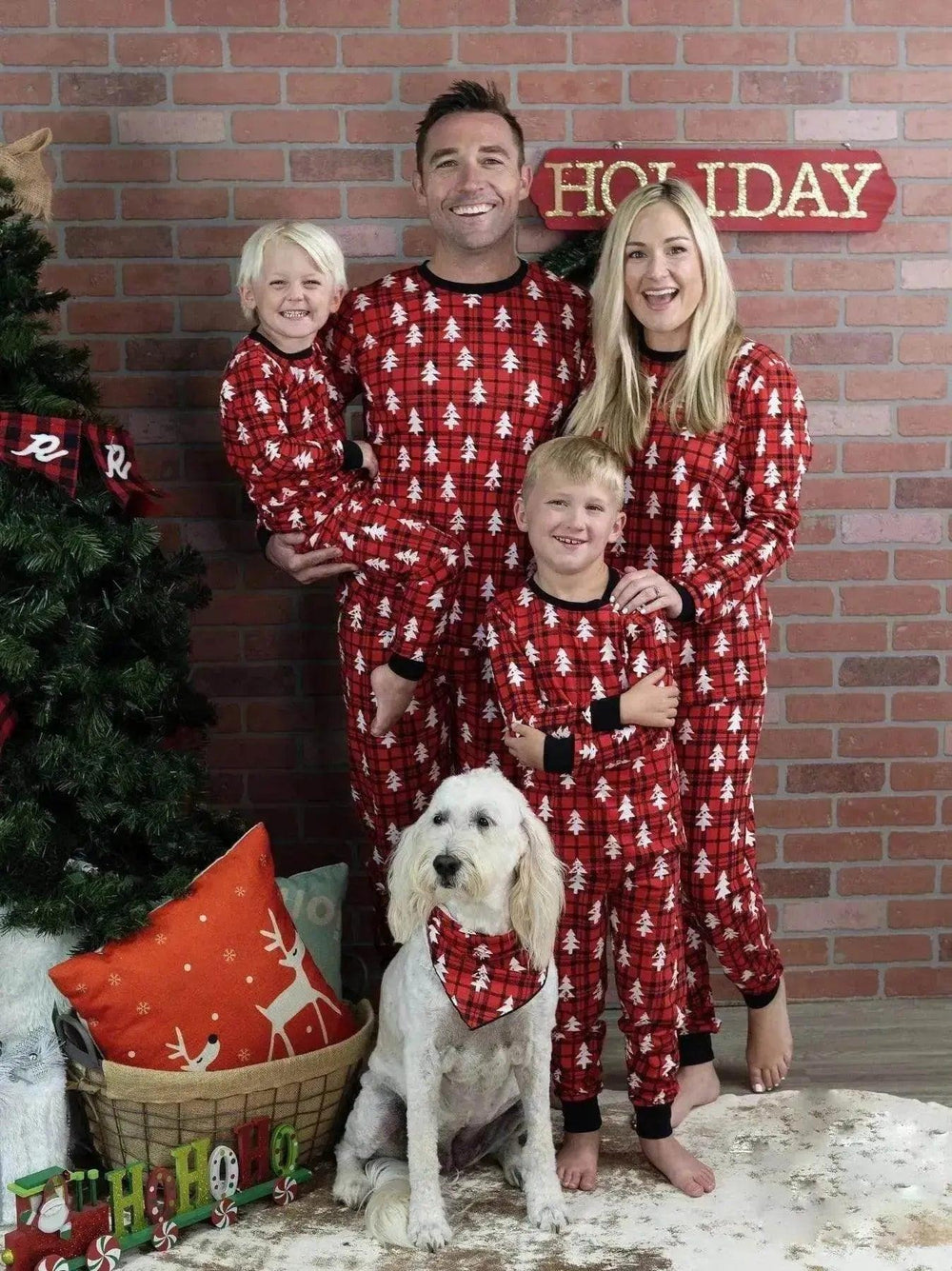 Ropa Familiar Padre-Hijo Paquete de Ropa de Navidad Pijamas Estilo Europeo y Americano Ropa de Casa - EX-STOCK Canada