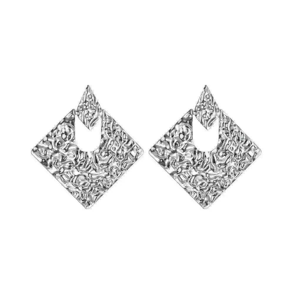 Personality Geometry Rhombus Irregular Alloy Earrings - EX-STOCK Canada