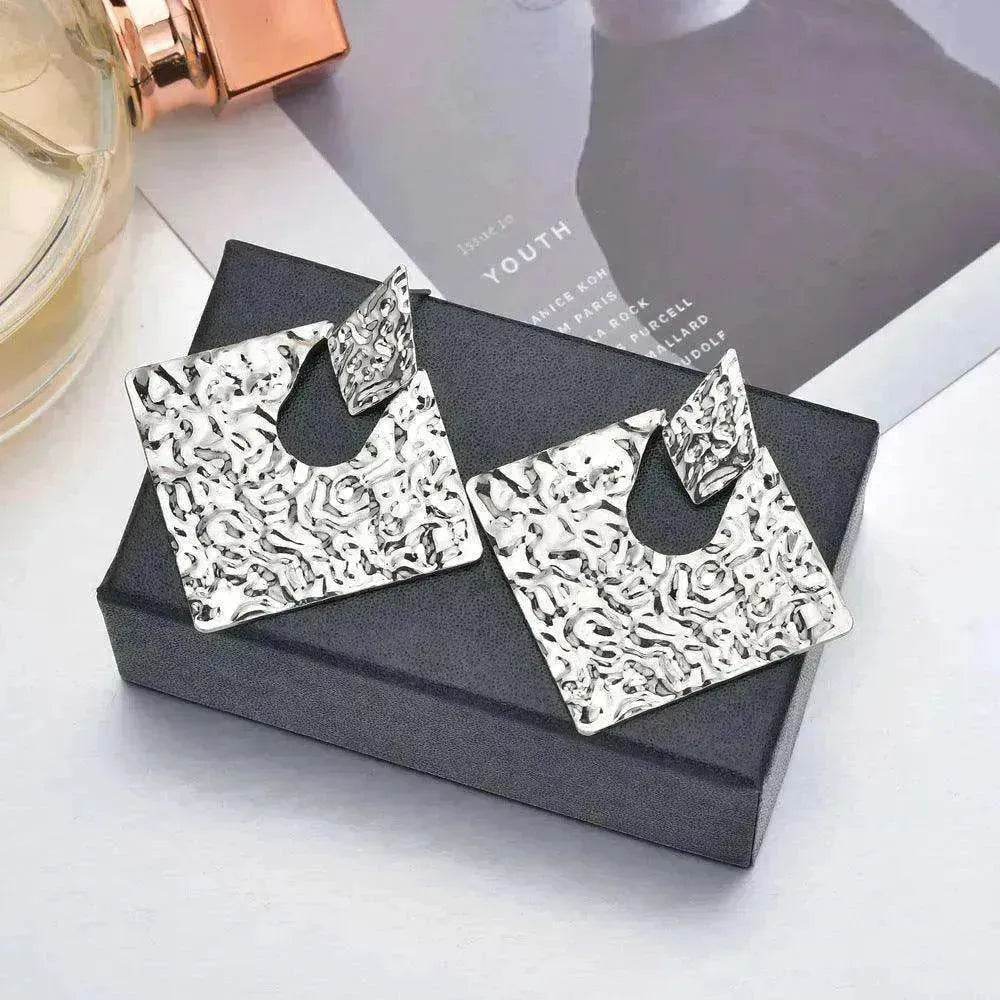 Personality Geometry Rhombus Irregular Alloy Earrings - EX-STOCK Canada