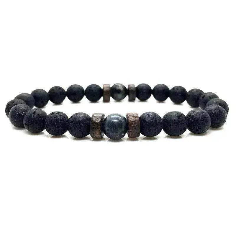 Personality Men's Black Volcanic Stone Bracelet - EX-STOCK Canada