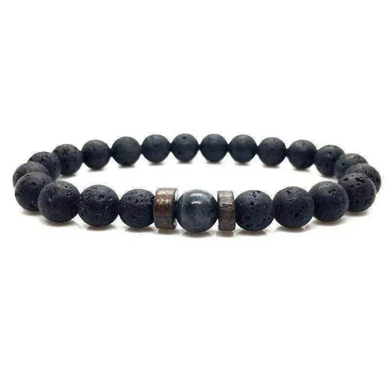 Personality Men's Black Volcanic Stone Bracelet - EX-STOCK Canada