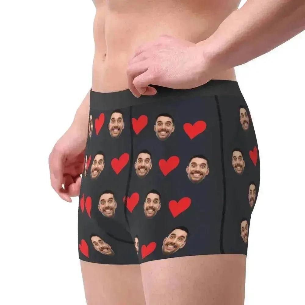 Personalized Face Photo Underwear Custom Heart Boxer Briefs Custom Men Briefs Gift For Husband - Anniversary Gift For Dad - EX-STOCK Canada