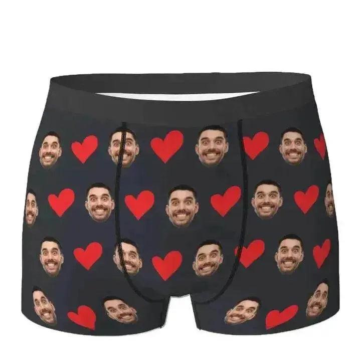 Personalized Face Photo Underwear Custom Heart Boxer Briefs Custom Men Briefs Gift For Husband - Anniversary Gift For Dad - EX-STOCK Canada