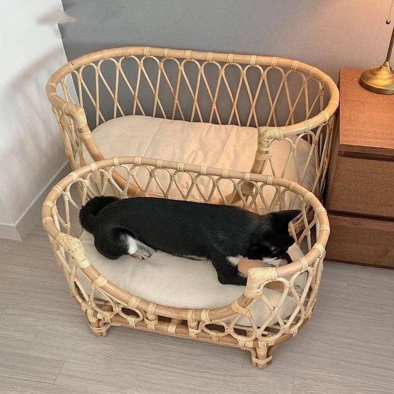 Pet Bed Handmade Rattan Woven Pet Bed Sofa For Dogs EX-STOCK Canada