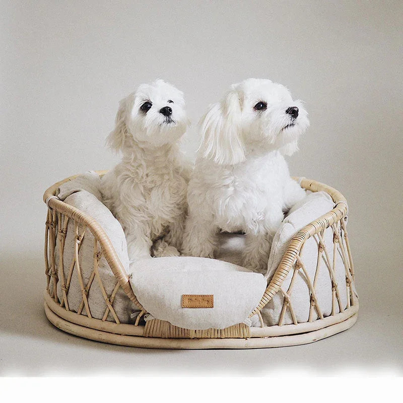 Pet Bed Handmade Rattan Woven Pet Bed Sofa For Dogs EX-STOCK Canada