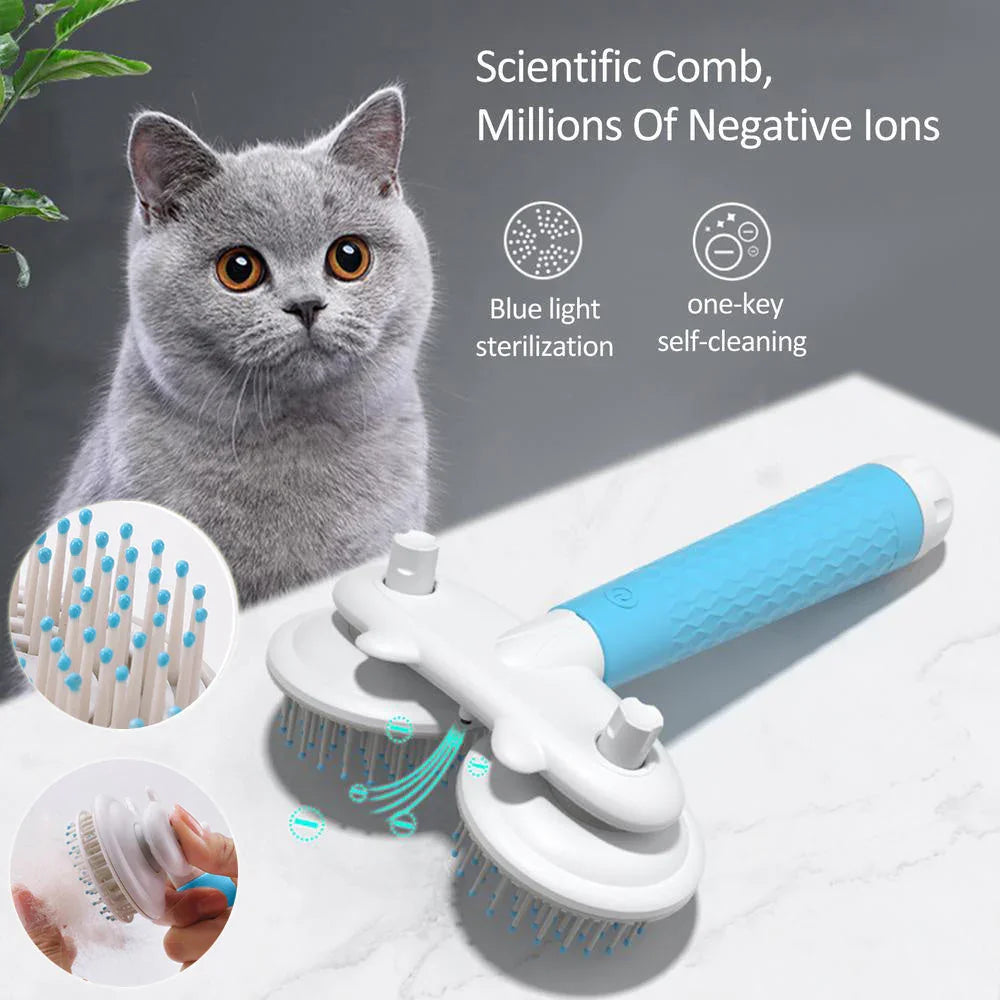 Pet Cat Brush Dog Slicker Brush Double-headed Negative Ion One-button Self Cleaning Dog Cat Hair Removal Pets Products EX-STOCK Canada