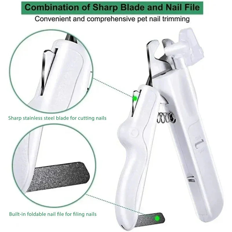 Pet Nail Clippers With LED Light Dogs Cat Nail Scissors Professional Trimmer Tool Care Grooming Supplies EX-STOCK Canada