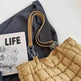 Plaid Down Handbags Large Capacity Bubble Tote Bag - EX-STOCK Canada