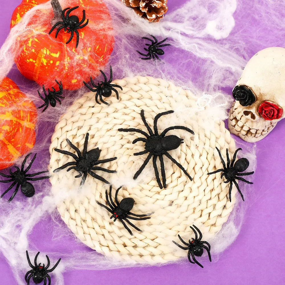 Plastic Spiders, 40 PCS Black Realistic Plastic Fake Scary Spiders Halloween Prank Props Halloween Spider Large And Small Fake Spider-Cannot Be Listed On Amazon Platform - EX-STOCK Canada