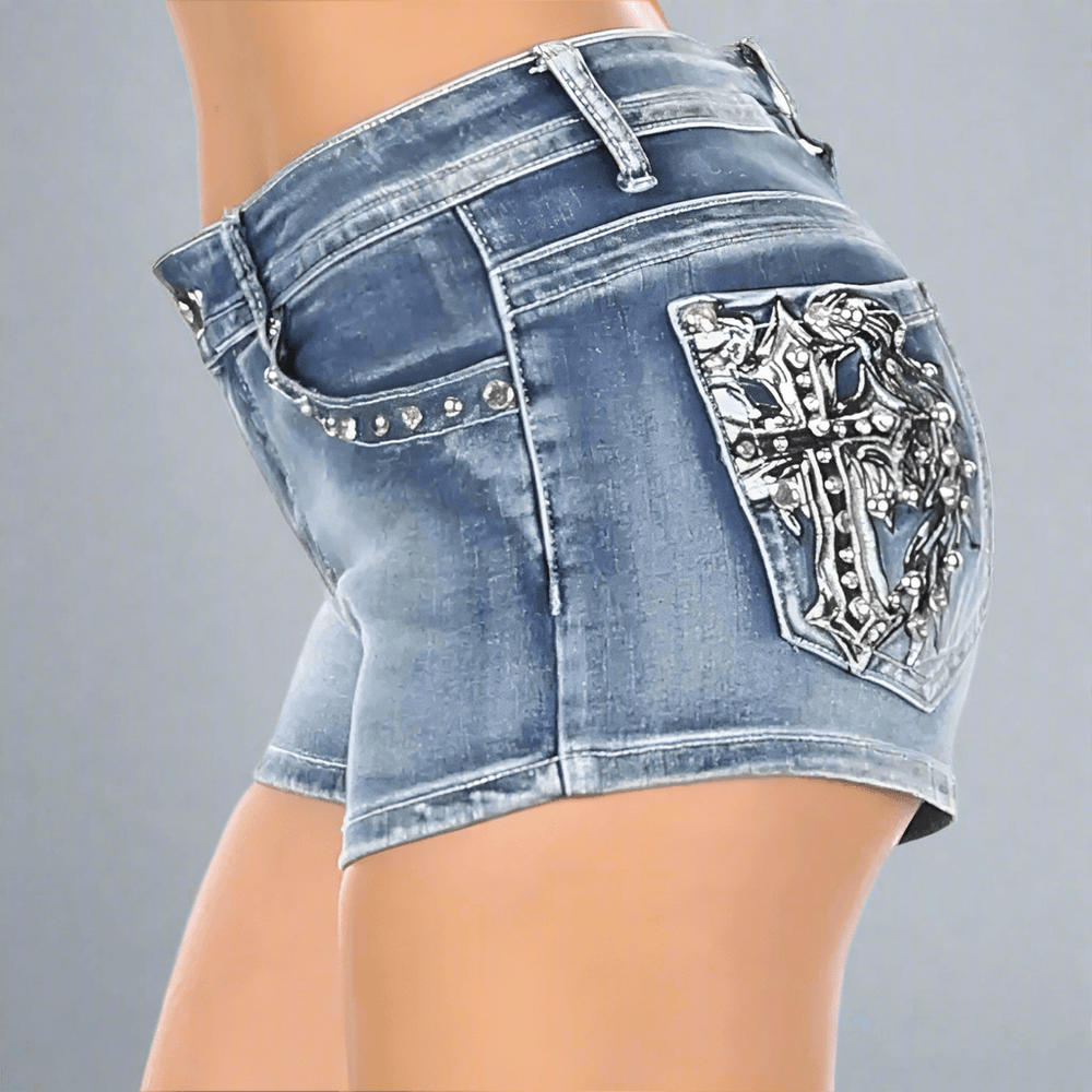 Platinum Plush Women's Cross Angel Wing Bling Shorts EX-STOCK Canada