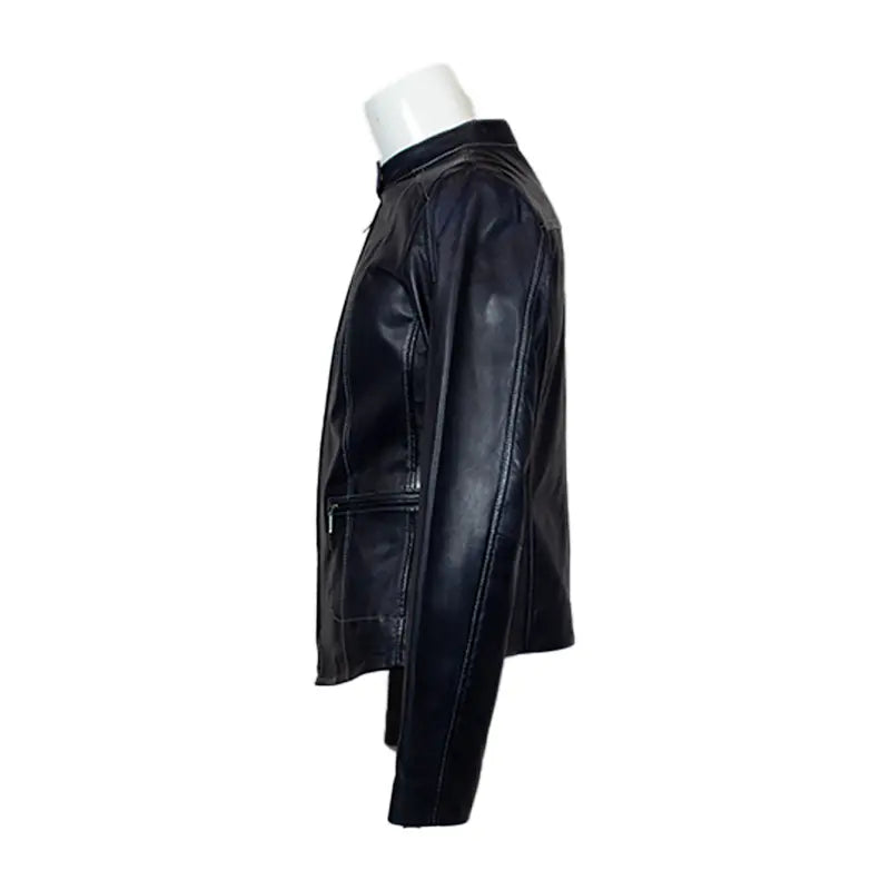 جاكيت نسائي من جلد الحمل بقبة قابلة للإغلاق من Plonge LeathersEX-STOCK Canada