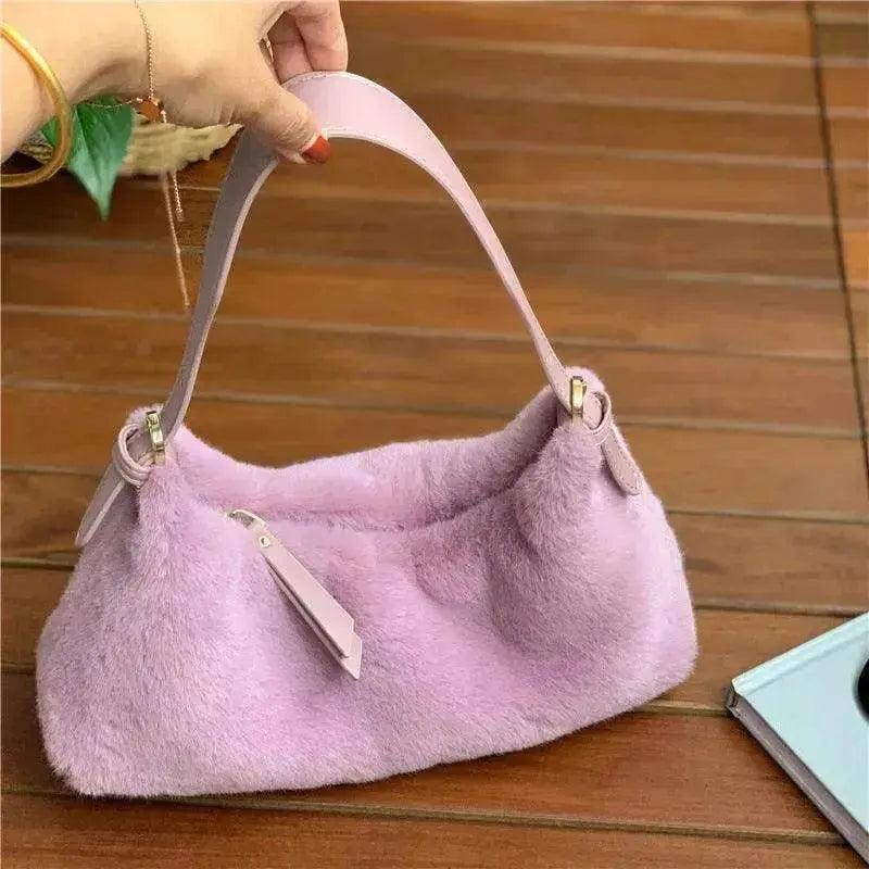 Bolso bandolera de un solo hombro de felpa mini para todo tipo de combinaciones - EX-STOCK Canada