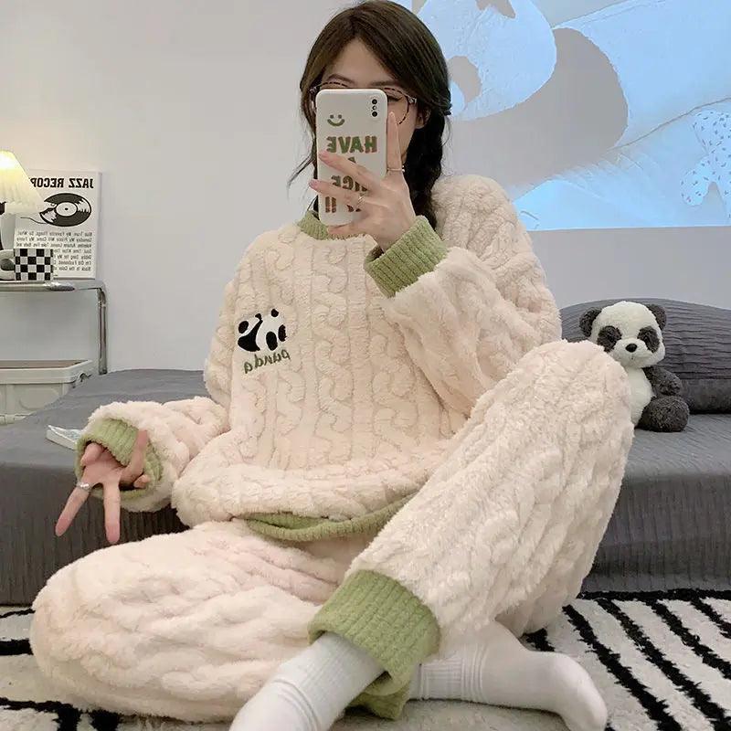 Pigiami di Velluto per Donna Autunno e Inverno Foderati in Pile - EX-STOCK Canada