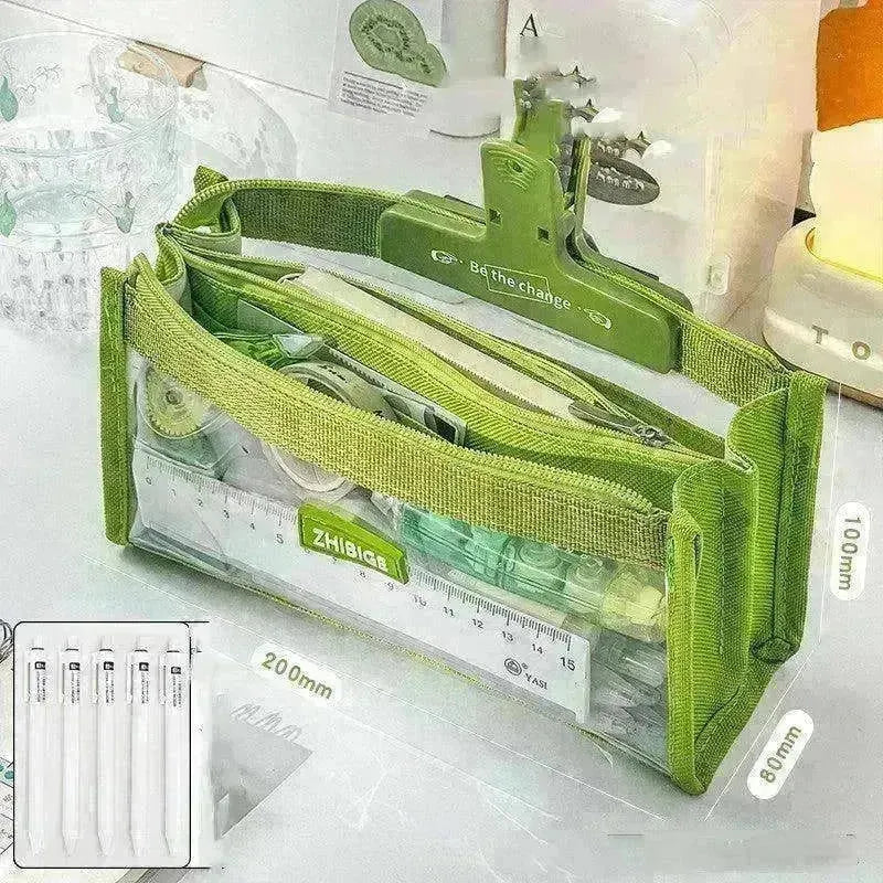 Primary School Transparent Pen Bag High Appearance Level Large Capacity - EX-STOCK CANADA