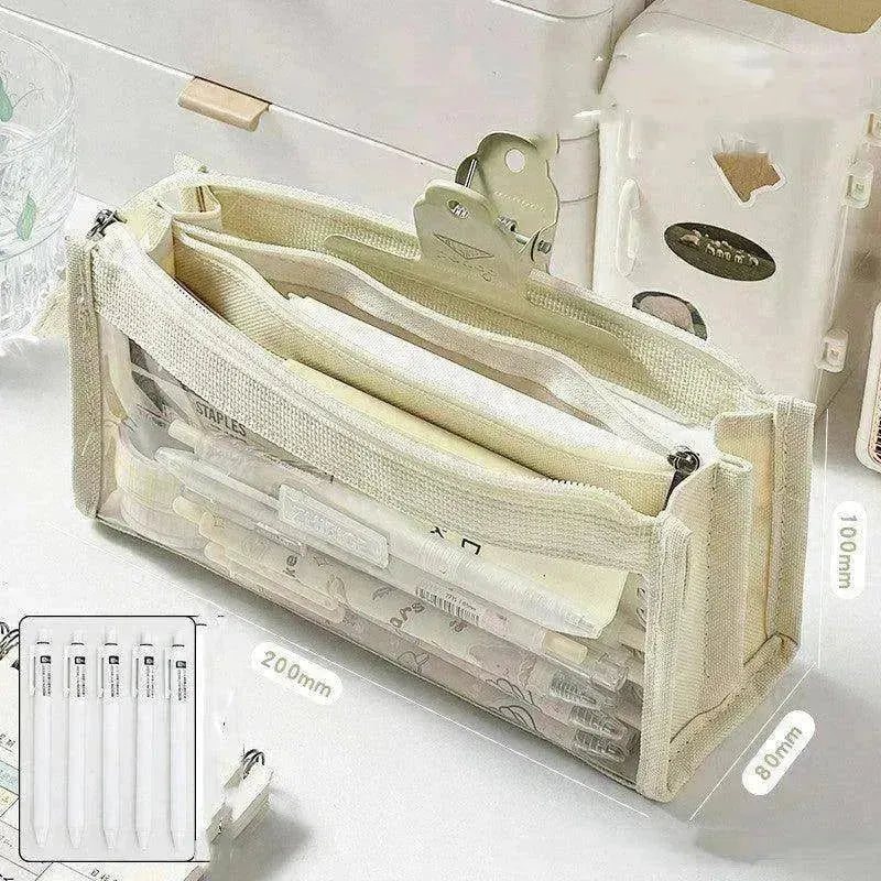 Trousse Transparente pour École Primaire Haut Niveau d'Apparence Grande Capacité - EX-STOCK CANADA