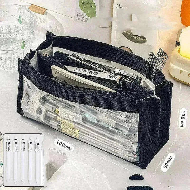 Trousse Transparente pour École Primaire Haut Niveau d'Apparence Grande Capacité - EX-STOCK CANADA