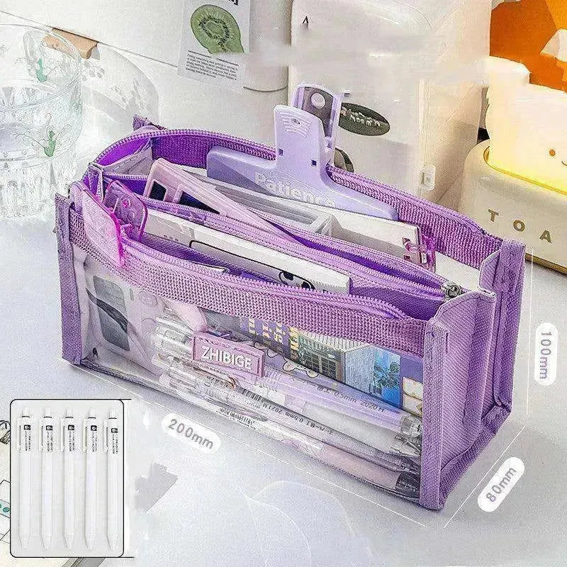 Trousse Transparente pour École Primaire Haut Niveau d'Apparence Grande Capacité - EX-STOCK CANADA