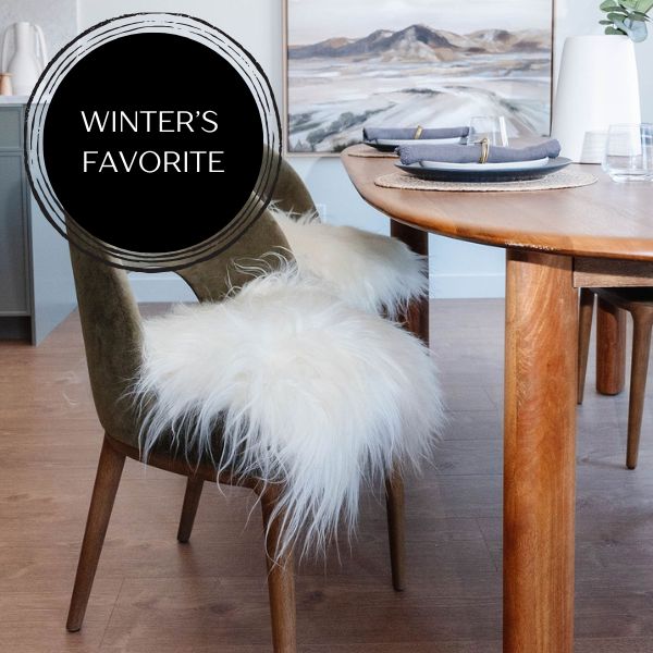 Weiße isländische Schaffell-StuhlkissenEX-STOCK Canada