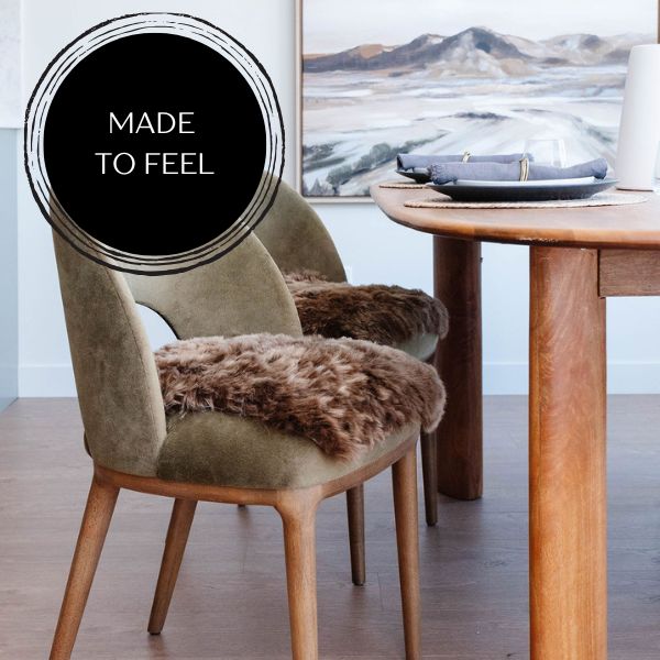 Geschorenes braunes isländisches Schaffell-StuhlkissenEX-STOCK Canada