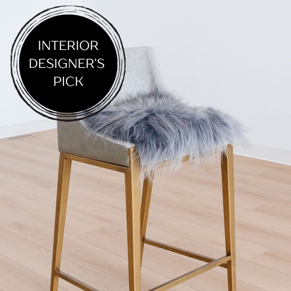 Silberne isländische Schaffell-StuhlkissenEX-STOCK Canada