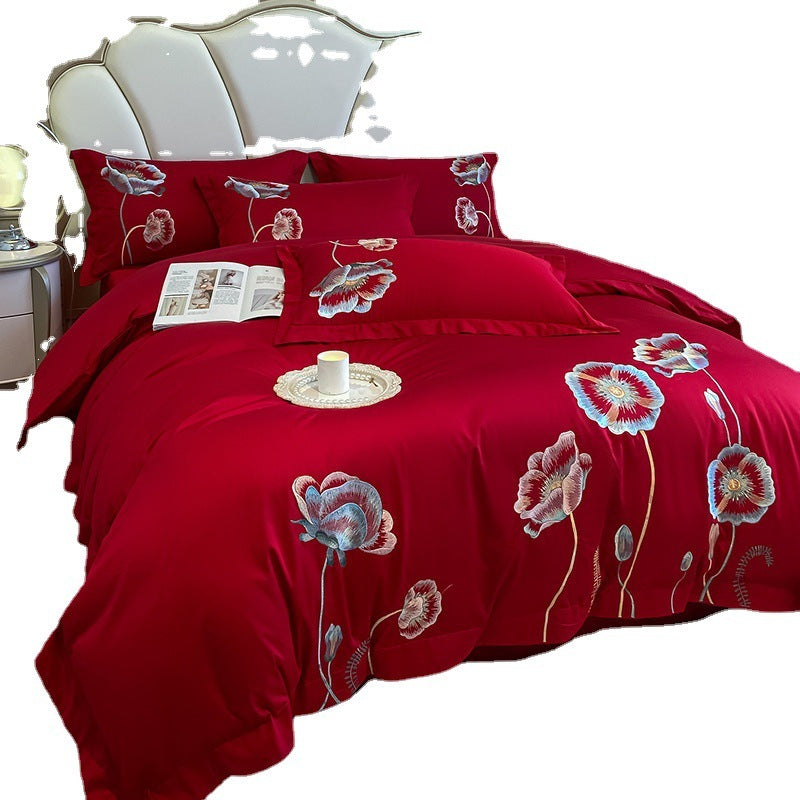 Pure Cotton Bed Sheet Duvet Cover Embroidered Long-staple Cotton Four-piece Set EX-STOCK Canada
