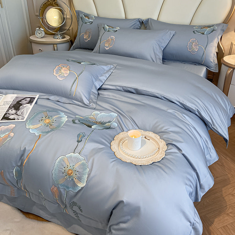 Pure Cotton Bed Sheet Duvet Cover Embroidered Long-staple Cotton Four-piece Set EX-STOCK Canada