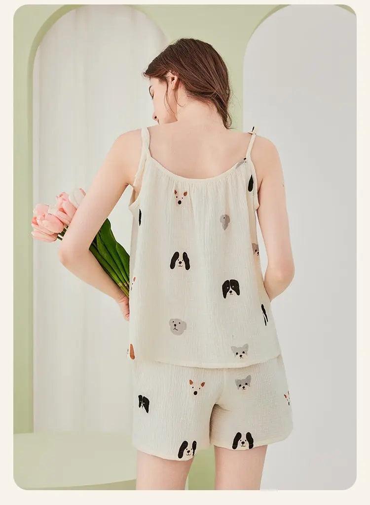 Pyjama pour femmes en gaze double couche de coton pur - EX-STOCK Canada