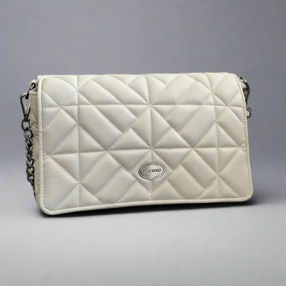 Bolso bandolera de cuero suave acolchado con correa de cadenaEX-STOCK Canada