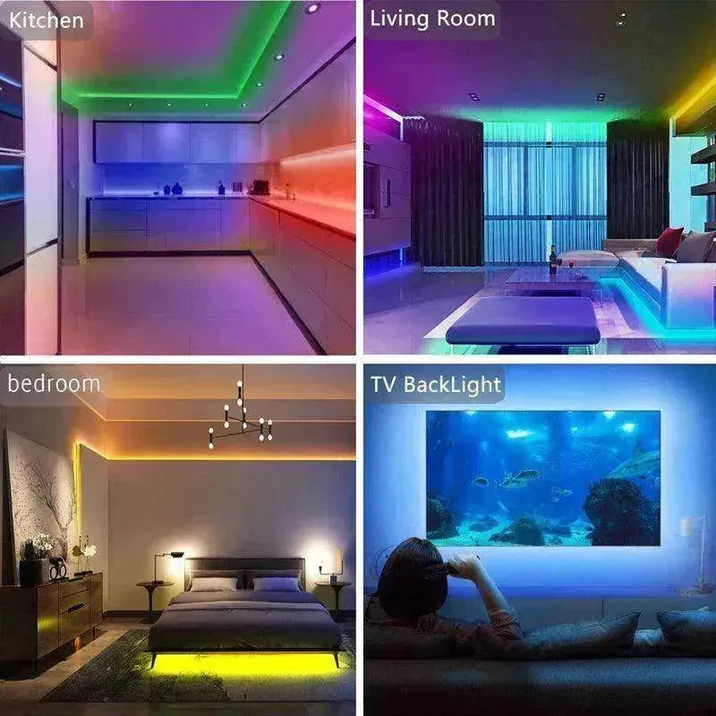 Bande lumineuse LED RGB 5050 Bande LED changeant de couleur avec télécommande 20 mètres de long Contrôleur 44 touches - EX-STOCK CANADA