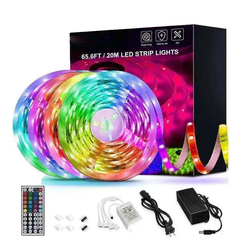 Bande lumineuse LED RGB 5050 Bande LED changeant de couleur avec télécommande 20 mètres de long Contrôleur 44 touches - EX-STOCK CANADA
