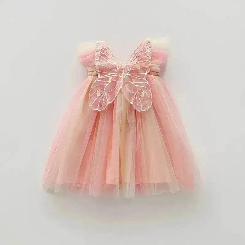 Rainbow Butterfly Wings Mesh Girl Dress - EX-STOCK Canada