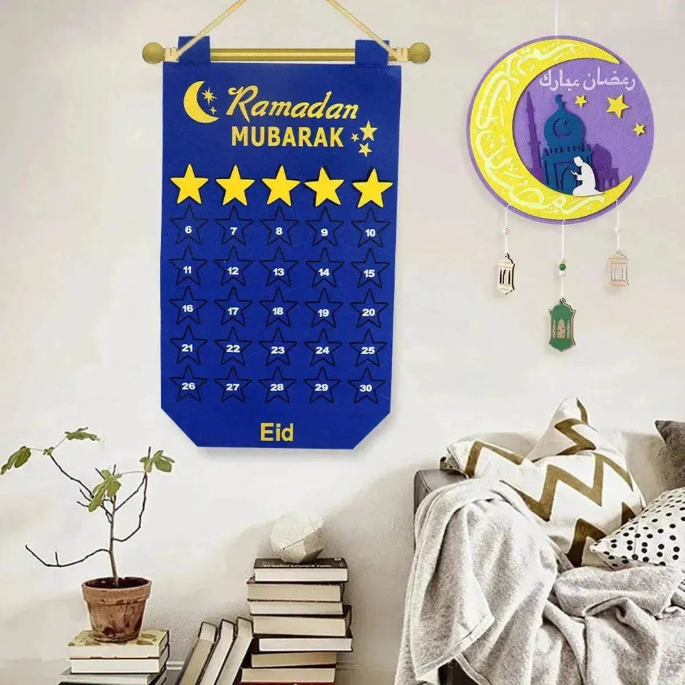 Ramadan Decoration Eid Calendar 30 Days Eid Tapestry For Children - EX-STOCK Canada