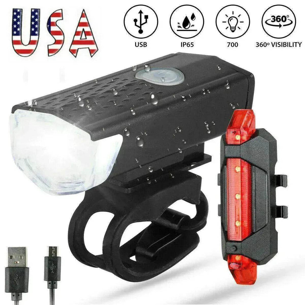 Recharge LED Bike Light Set: Rainproof - EX-STOCK Canada