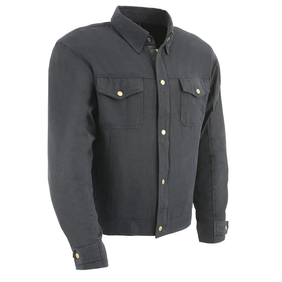 Milwaukee Leather Herren Schwarzes Gepanzertes Bikerhemd mit Verstärkten FasernEX-STOCK Canada