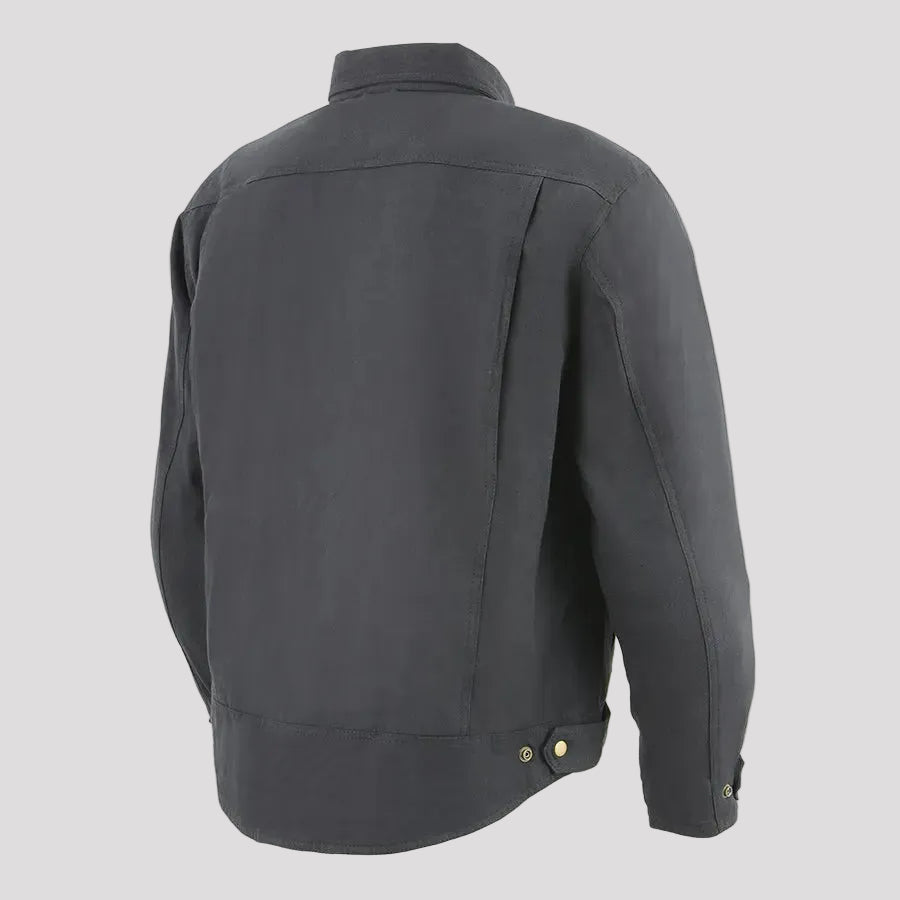 Milwaukee Leather Men's Black Armored Biker Shirt w/ Reinforced Fibers