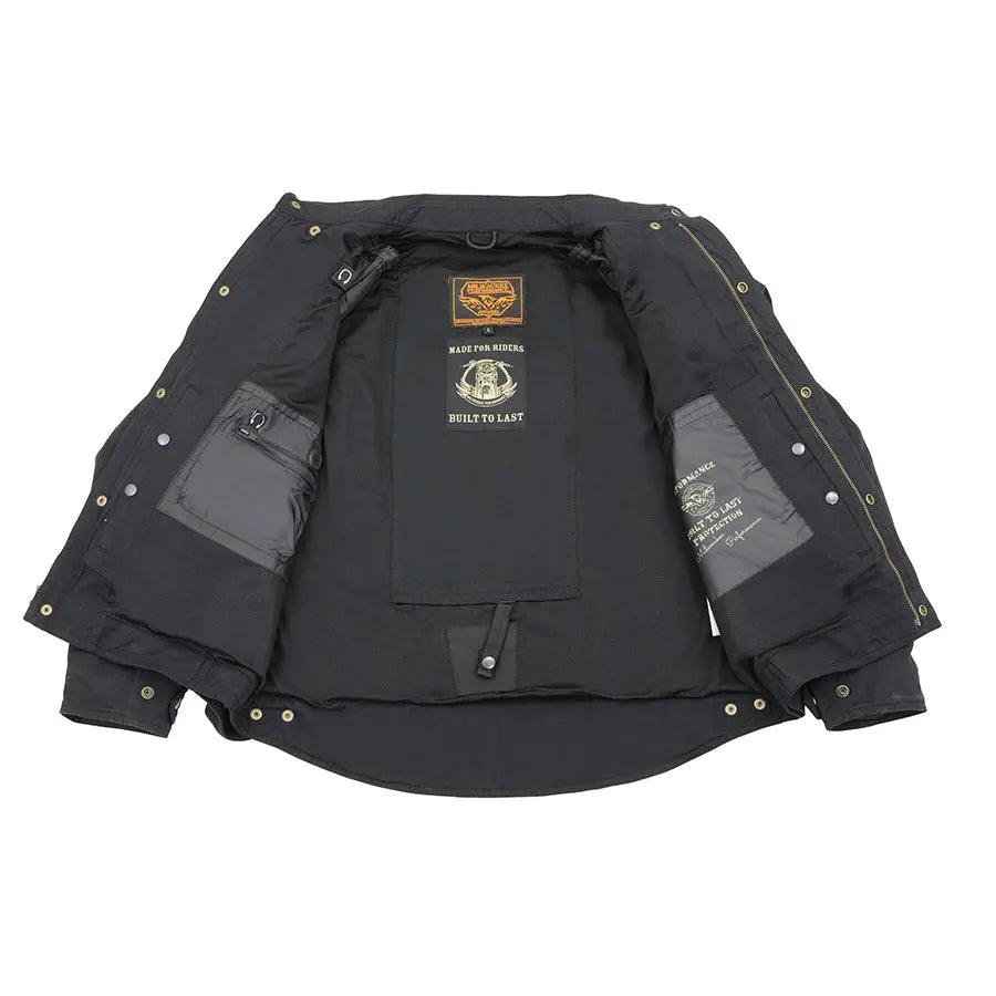 Milwaukee Leather Herren Schwarzes Gepanzertes Bikerhemd mit Verstärkten FasernEX-STOCK Canada