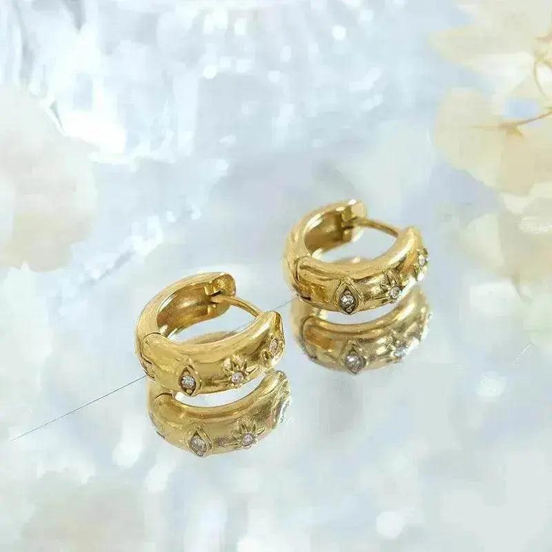 Boucles d'oreilles rétro élégantes en acier titane pour femmes - EX-STOCK Canada