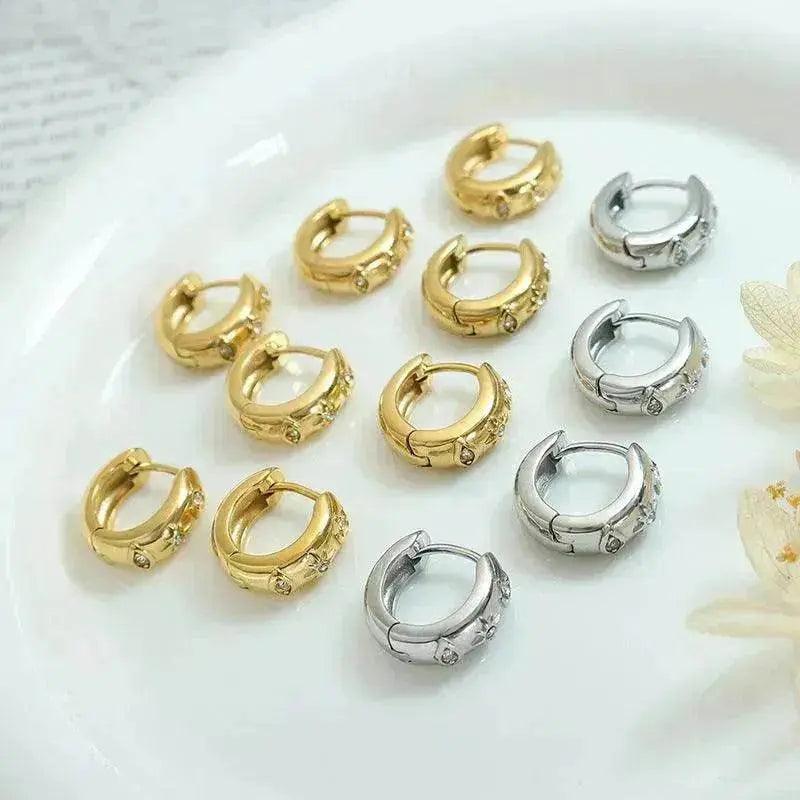 Boucles d'oreilles rétro élégantes en acier titane pour femmes - EX-STOCK Canada