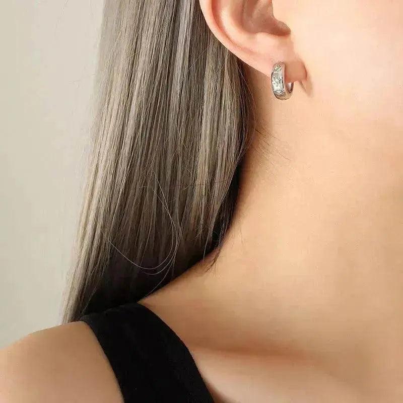 Boucles d'oreilles rétro élégantes en acier titane pour femmes - EX-STOCK Canada