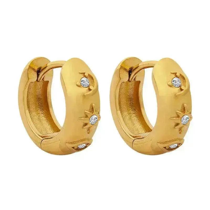 Boucles d'oreilles rétro élégantes en acier titane pour femmes - EX-STOCK Canada
