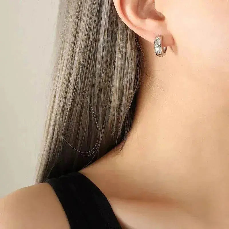 Boucles d'oreilles rétro élégantes en acier titane pour femmes - EX-STOCK Canada
