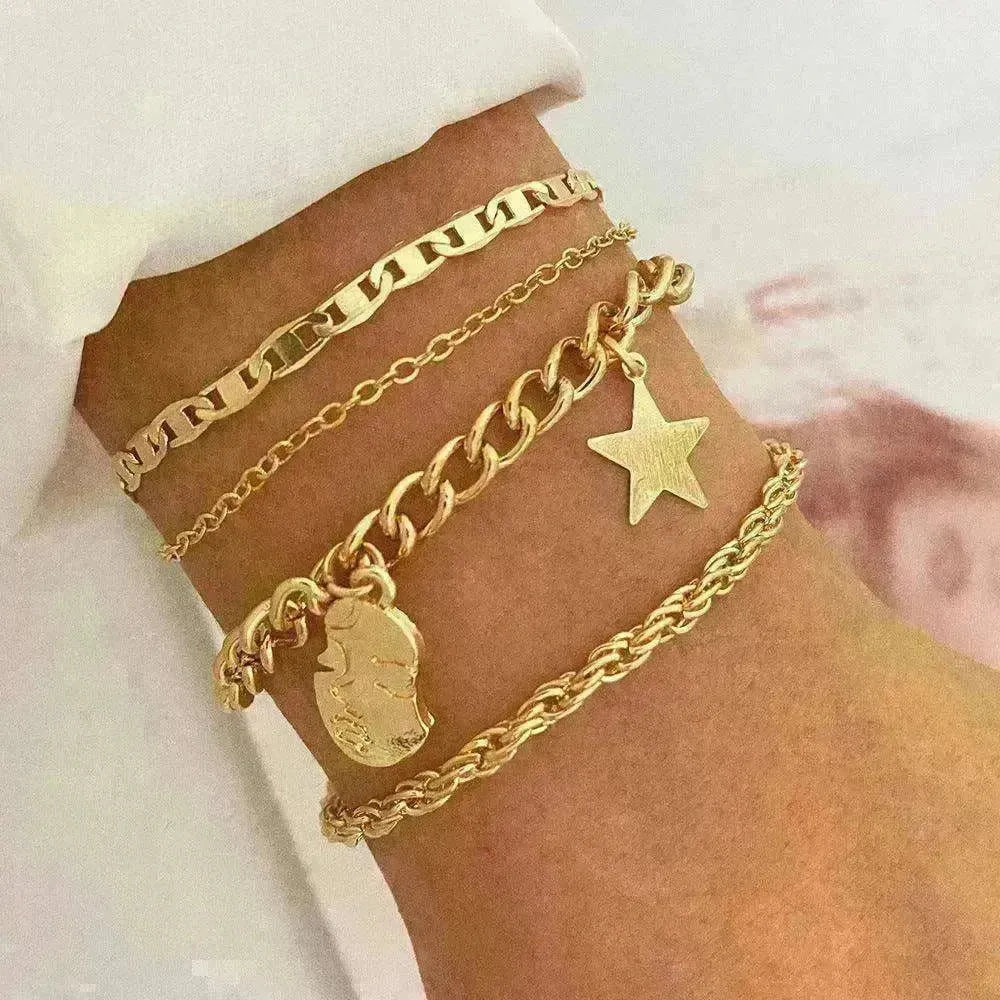 Retro Five-pointed Star Bracelet Four-piece Set - EX-STOCK CANADA