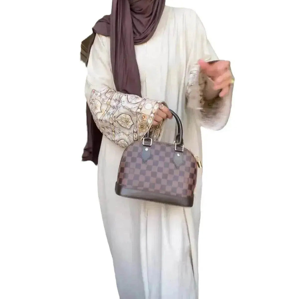 Retro-Inspired Boho Print Long Dress with Loose Puff Sleeves - EX-STOCK Canada