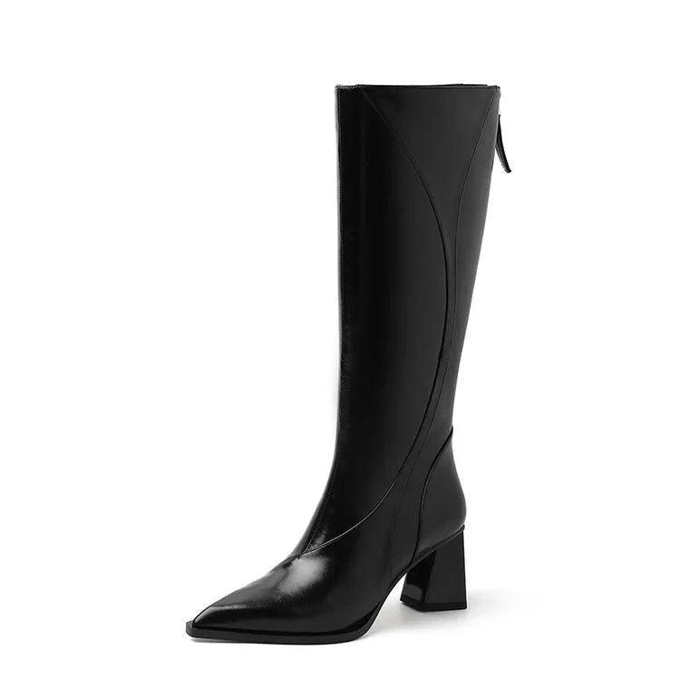 Retro Maillard Tube High Heel Riding Boots EX-STOCK Canada