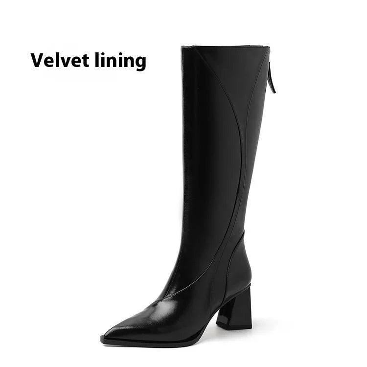 Retro Maillard Tube High Heel Riding Boots EX-STOCK Canada