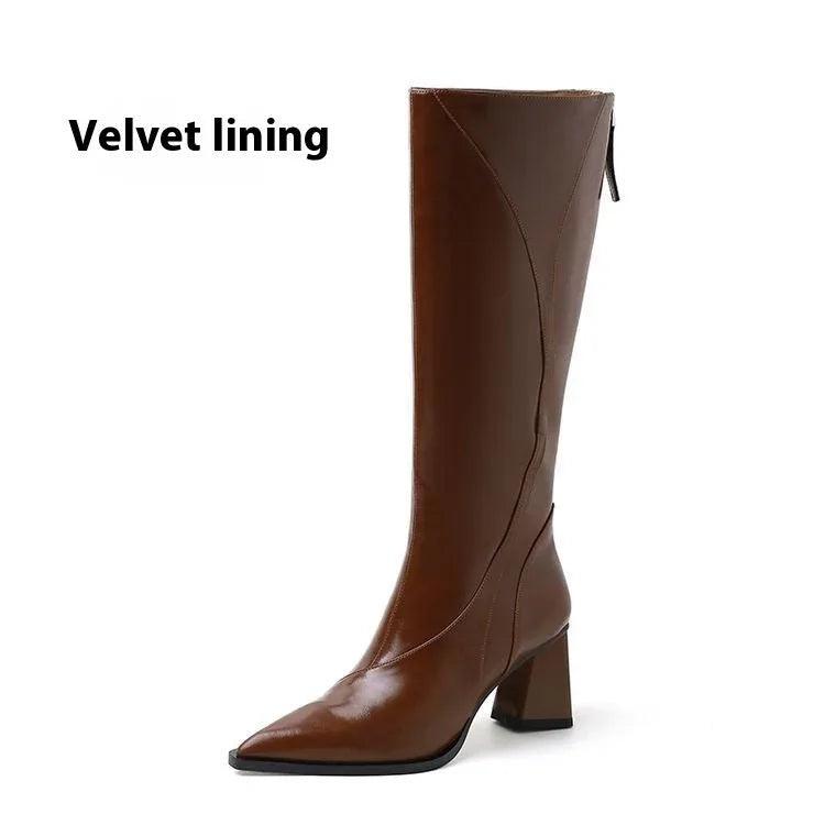 Retro Maillard Tube High Heel Riding Boots EX-STOCK Canada